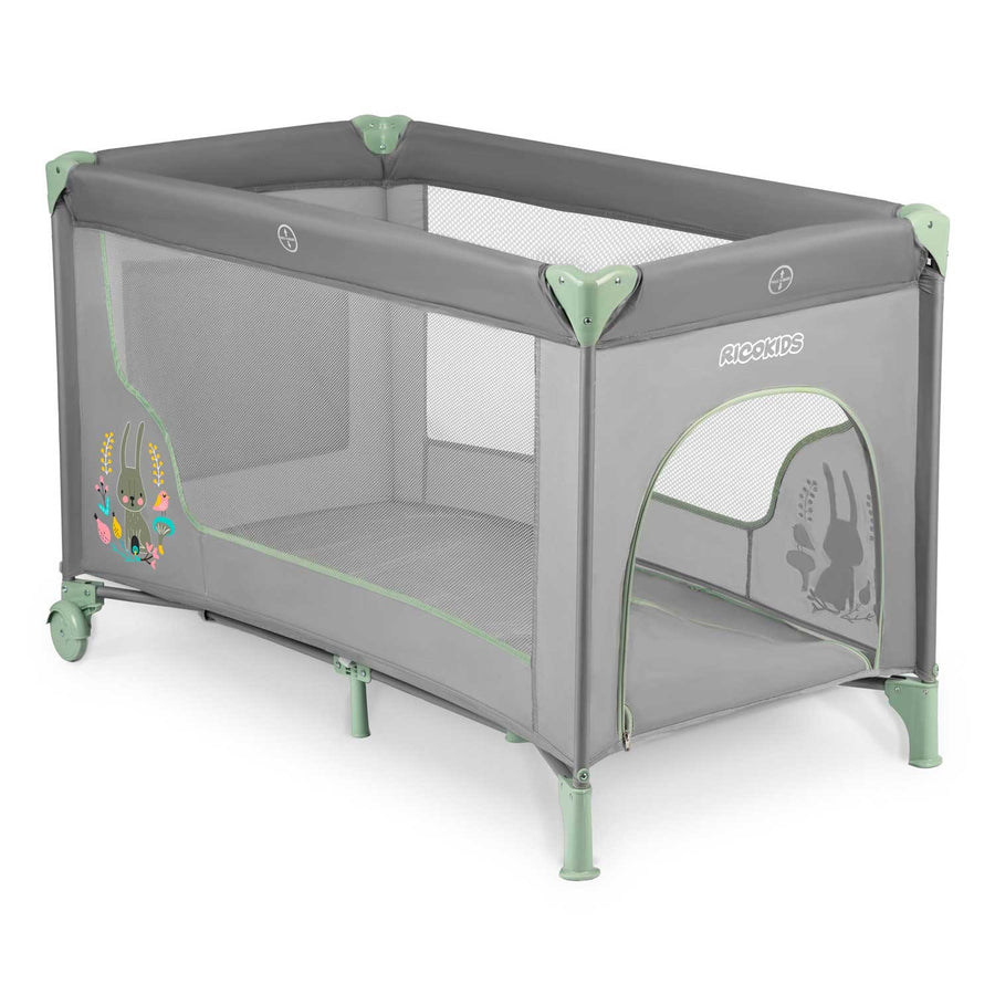 Rejseseng til børn - Foldbar og sikker med sideindgang, 125x65x78 cm