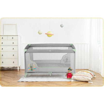 Rejseseng til børn - Foldbar og sikker med sideindgang, 125x65x78 cm