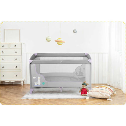 Rejseseng til børn - Foldbar, sikker og praktisk med sideindgang - 125x65x78 cm