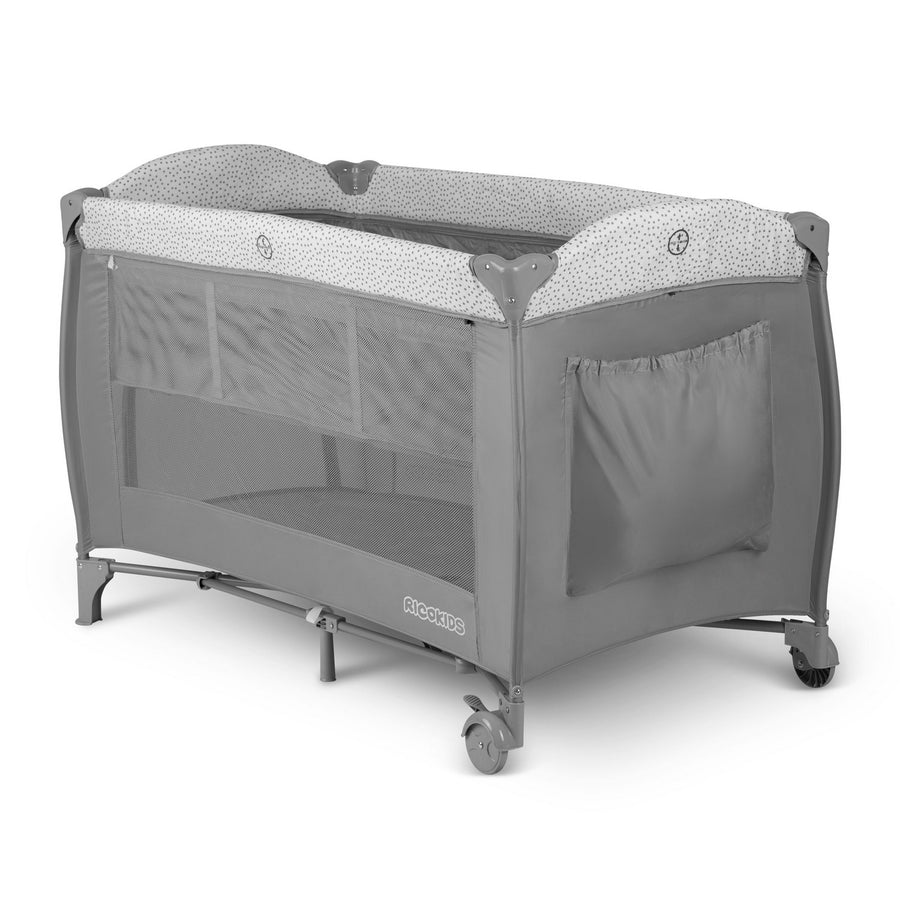 Rejseseng 125x65x78 cm - Praktisk og sikker til børn, foldbar med myggenet og puslebord