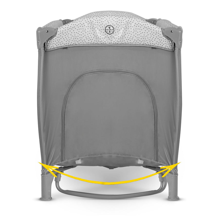 Rejseseng 125x65x78 cm - Praktisk og sikker til børn, foldbar med myggenet og puslebord