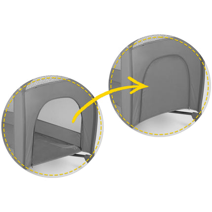 Rejseseng 125x65x78 cm - Praktisk og sikker til børn, foldbar med myggenet og puslebord
