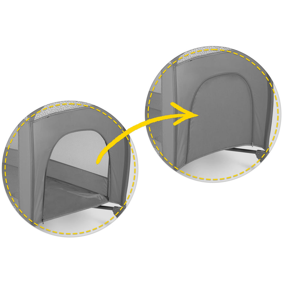Rejseseng 125x65x78 cm - Praktisk og sikker til børn, foldbar med myggenet og puslebord