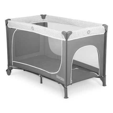 Sammenklappelig rejseseng med madras og puslebord - 125x65x78 cm, praktisk og sikker til børn