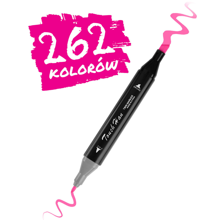Alkoholmarkører med 262 stk. i praktisk opbevaringspose - perfekte til kunst og hobbyprojekter