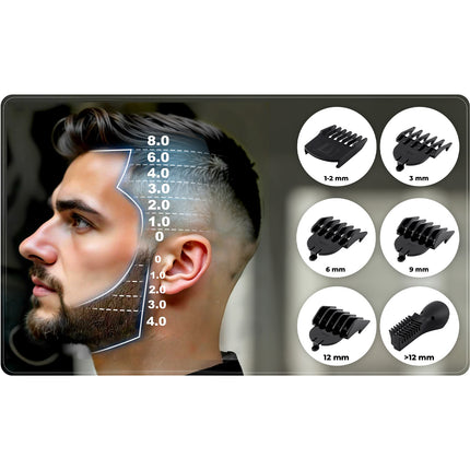 6-i-1 Barbermaskinesæt til Hår- og Skægpleje - Effektiv og Praktisk