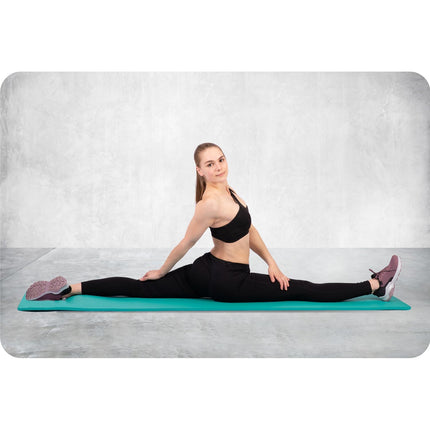 Træningsmåtte 183 x 60 cm - Skridsikker, Vandtæt og Holdbar til Yoga, Pilates og Fitness