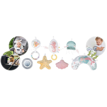 Interaktiv aktivitetsmåtte til baby med multifunktionelt legetøj og blød pude - Ocean design
