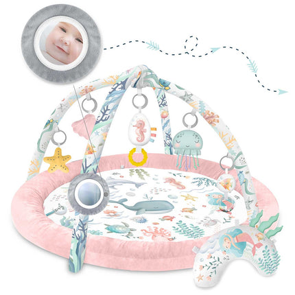 Interaktiv aktivitetsmåtte til baby med multifunktionelt legetøj og blød pude - Ocean design