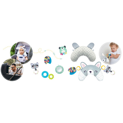 Interaktivt aktivitetstæppe til baby 110 x 100 cm med kaninmotiv