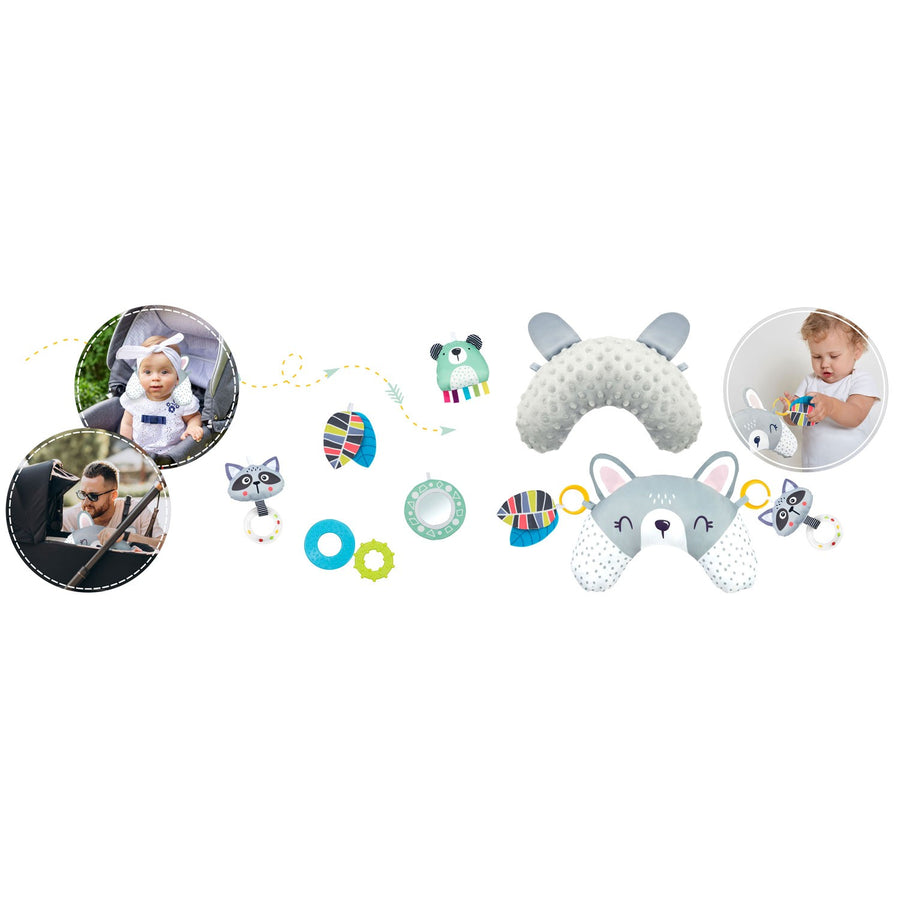 Interaktivt aktivitetstæppe til baby 110 x 100 cm med kaninmotiv
