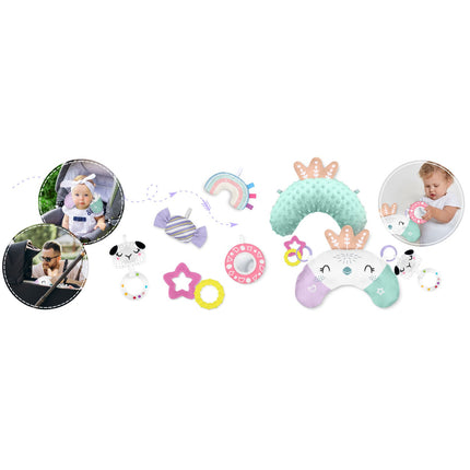 Interaktiv lege- og aktivitetsmåtte til babyer - 110 x 100 cm, blød og sikker med multifunktionelt legetøj
