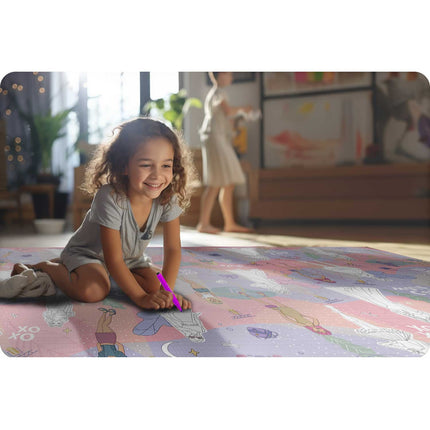 XXL malemåtte til børn - 200 x 120 cm med GRATIS tuscher - Ideel til leg, kreativitet og komfort