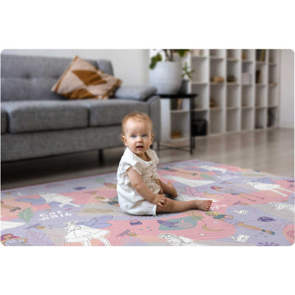 Oprulbar farvelægningsmåtte i skum 200 x 120 x 0,3 cm med tuscher – vaskbar