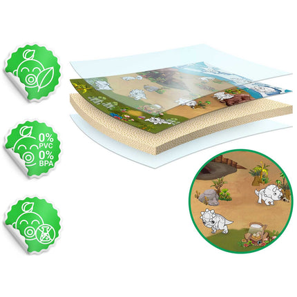 XXL malemåtte til børn - 120 x 90 cm med gratis tuscher, ideel til leg og kreative aktiviteter