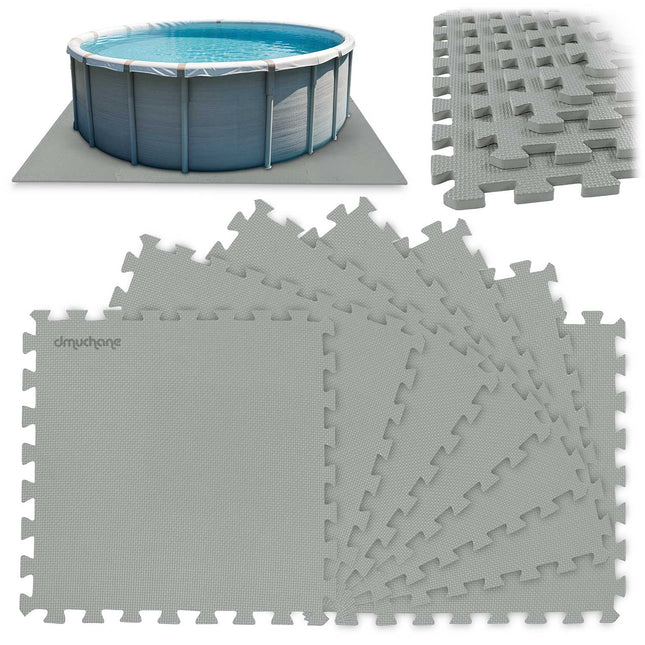 Puslespil Poolmåtte 8 Stk. - Isolerende og Vandafvisende 1,9 m² til Havepool og Terrasse