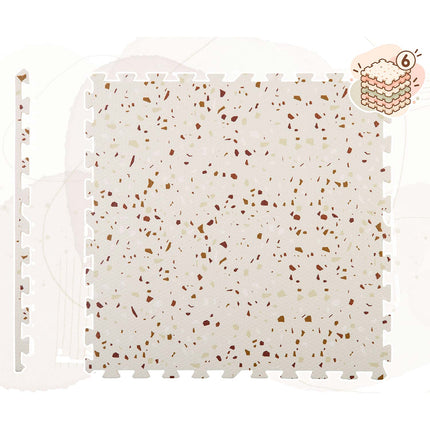 Skumpuslemåtte til børn 175 x 118 cm – 6 store puslebrikker, 1,3 cm tyk, beige