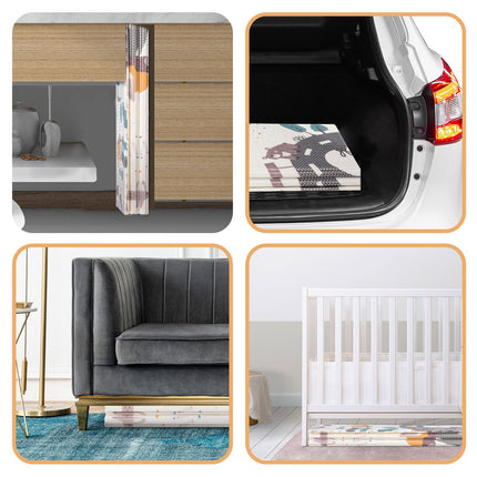 Foldbar skummåtte til børn 200 x 180 x 1 cm – tosidet legemåtte af XPE-skum