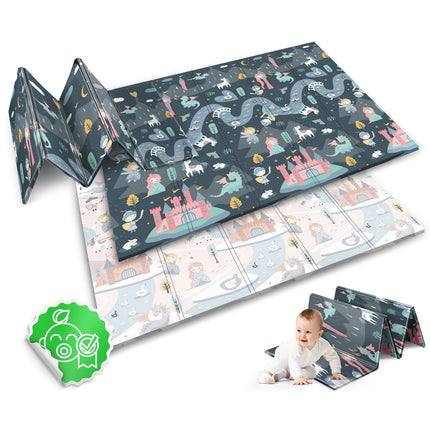 Foldbar skummåtte til børn - 200x150 cm, ideel til leg og læring