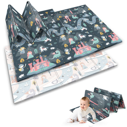 Foldbar skummåtte til børn - 200x150 cm, ideel til leg og læring