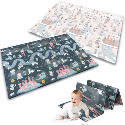 Foldbar skummåtte til børn - 200x150 cm, ideel til leg og læring