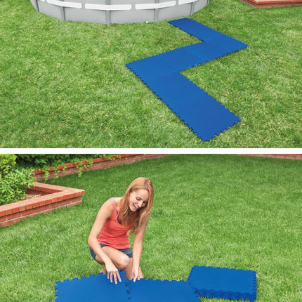 Puslespilsmåtte til pool - 8 stk. isolerende skummåtter, 1,9 m² til terrasse og leg
