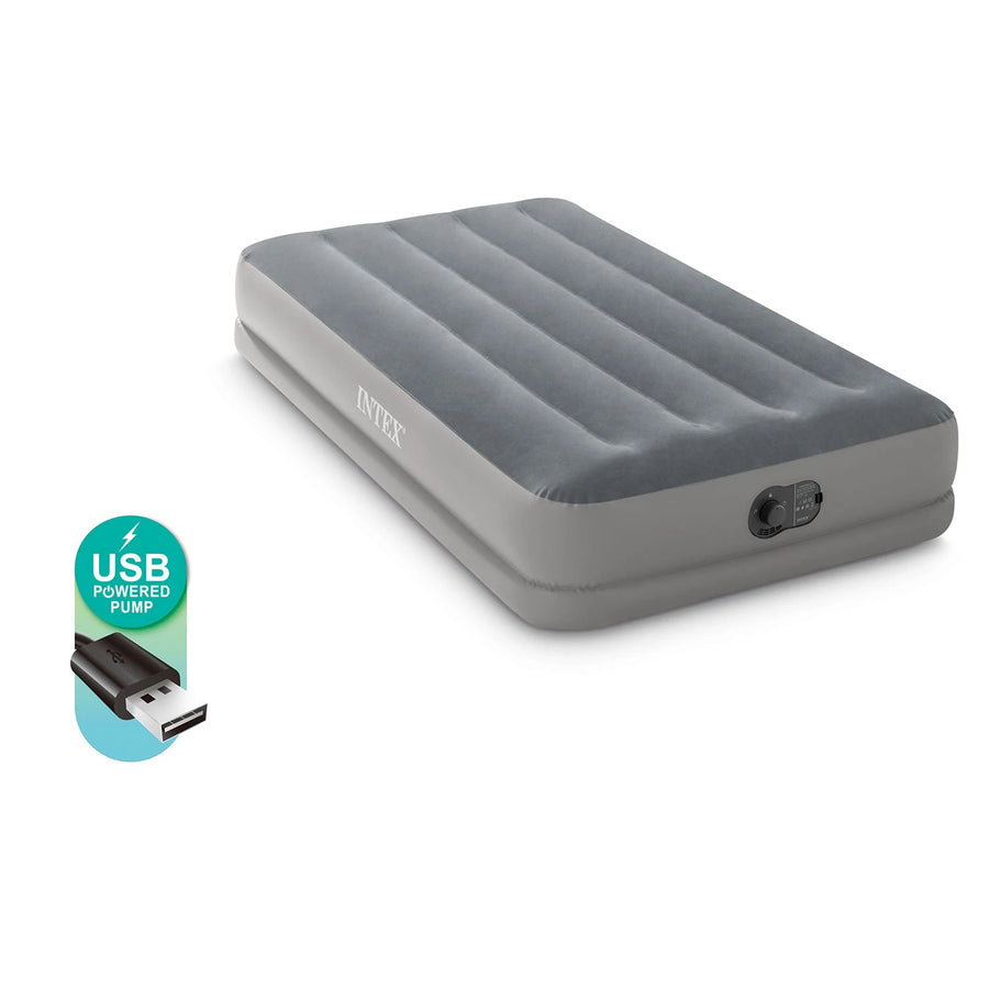 Oppustelig madras med indbygget elektrisk pumpe - 191x99x30 cm, perfekt til gæster