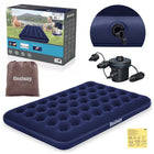 Dobbelt luftmadras 191 x 137 x 22 cm med elektrisk pumpe og velouroverflade – Bestway