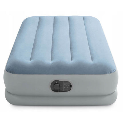 Luftmadras i velour 191 x 99 x 36 cm til 1 person med indbygget USB-pumpe, op til 136 kg – Intex
