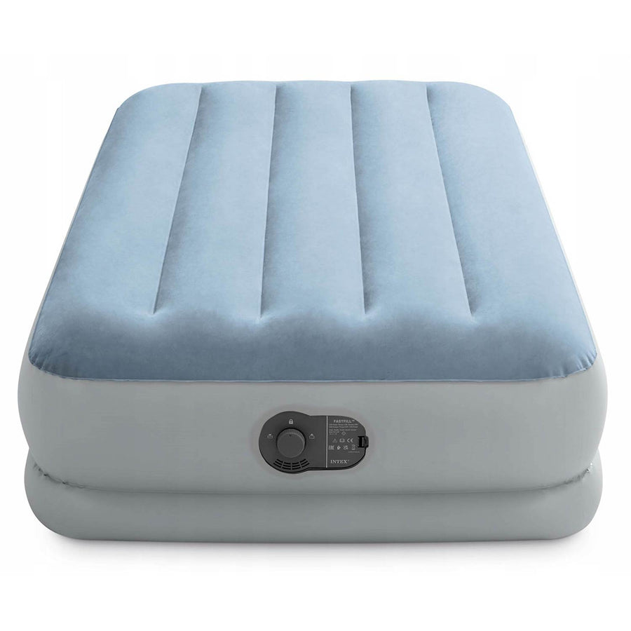 Luftmadras i velour 191 x 99 x 36 cm til 1 person med indbygget USB-pumpe, op til 136 kg – Intex