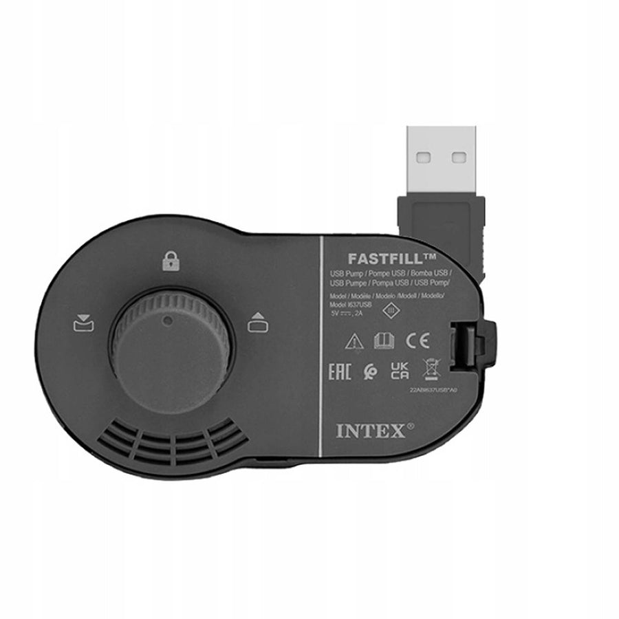 Luftmadras i velour 191 x 99 x 36 cm til 1 person med indbygget USB-pumpe, op til 136 kg – Intex