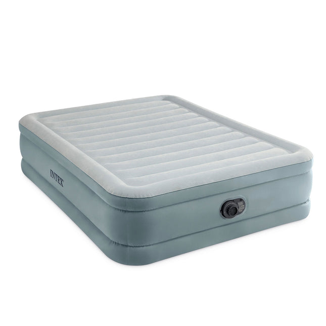 Dobbelt luftmadras 203 x 152 x 46 cm med indbygget elektrisk pumpe – Intex