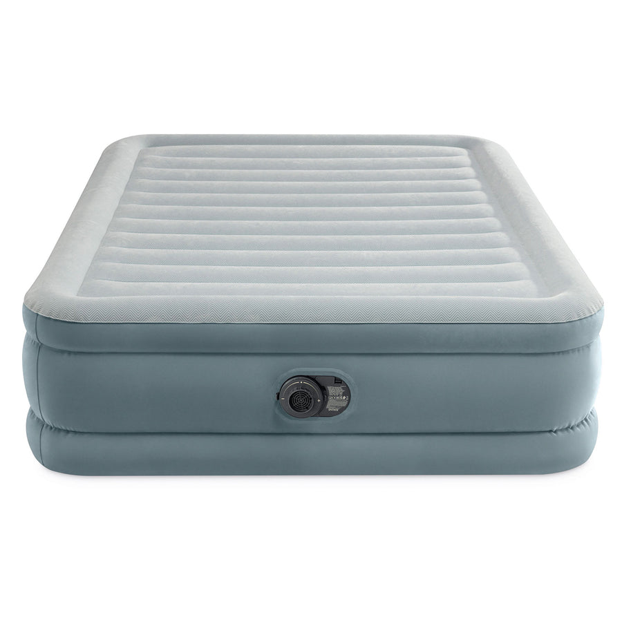 Dobbelt luftmadras 203 x 152 x 46 cm med indbygget elektrisk pumpe – Intex