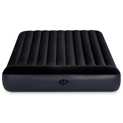 Oppustelig dobbeltmadras med stempelpumpe - 203 x 183 x 25 cm, komfortabel og holdbar til camping og gæster