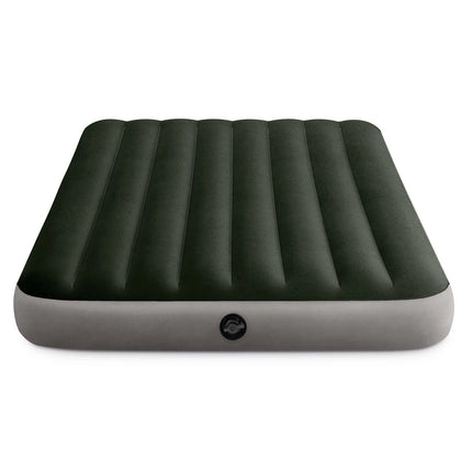 Oppustelig dobbeltmadras med stempelpumpe - 191 x 137 x 25 cm, komfortabel og holdbar til camping og gæsteværelset