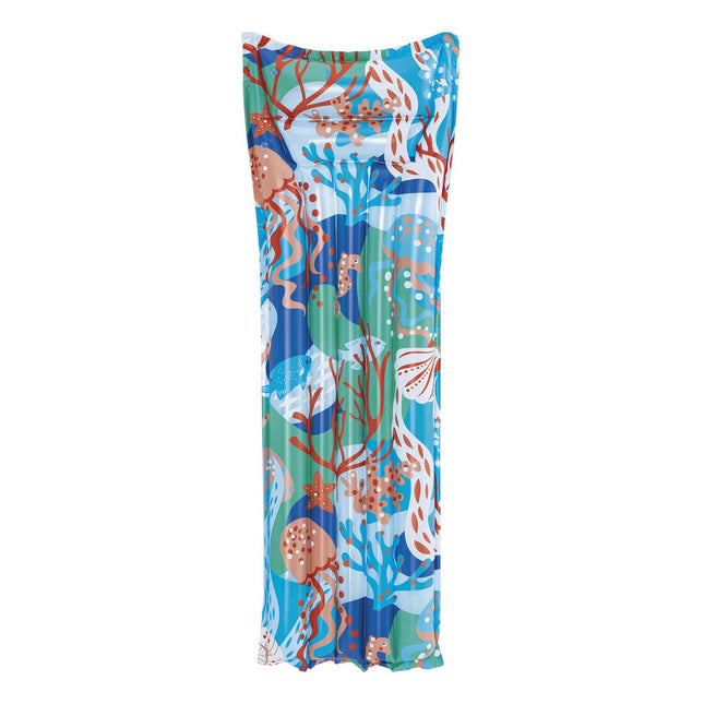 Oppustelig strandmadras 183 x 69 cm med to luftkamre, koralmotiv og reparationslap – Bestway