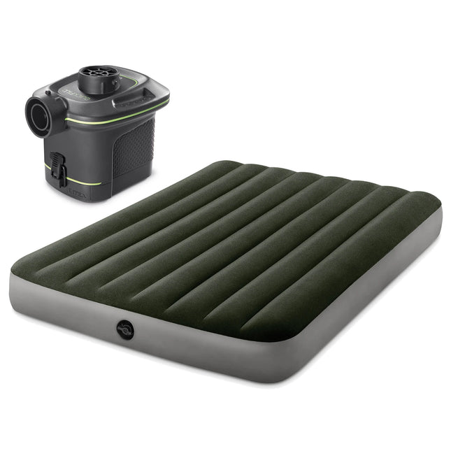 Oppustelig dobbeltmadras med elektrisk pumpe - 191 x 137 x 25 cm, komfortabel og holdbar til camping og gæsteværelset