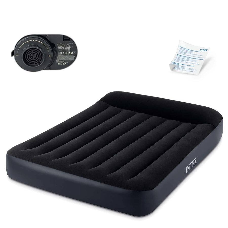 Oppustelig dobbeltmadras med indbygget elektrisk pumpe - 203 x 152 x 25 cm, komfortabel og holdbar til hele familien