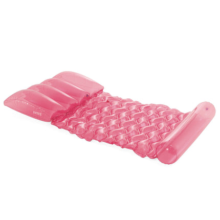 Oppustelig strandmadras i pink - 173 x 89 cm til afslapning i vandet