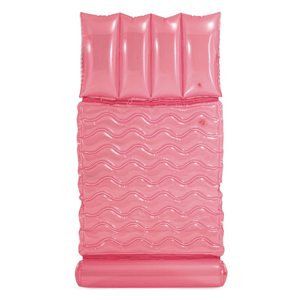Oppustelig strandmadras i pink - 173 x 89 cm til afslapning i vandet
