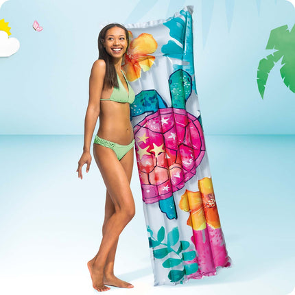 Bademadras til afslapning i vandet - 183 x 69 cm, komfortabel og holdbar PVC madras