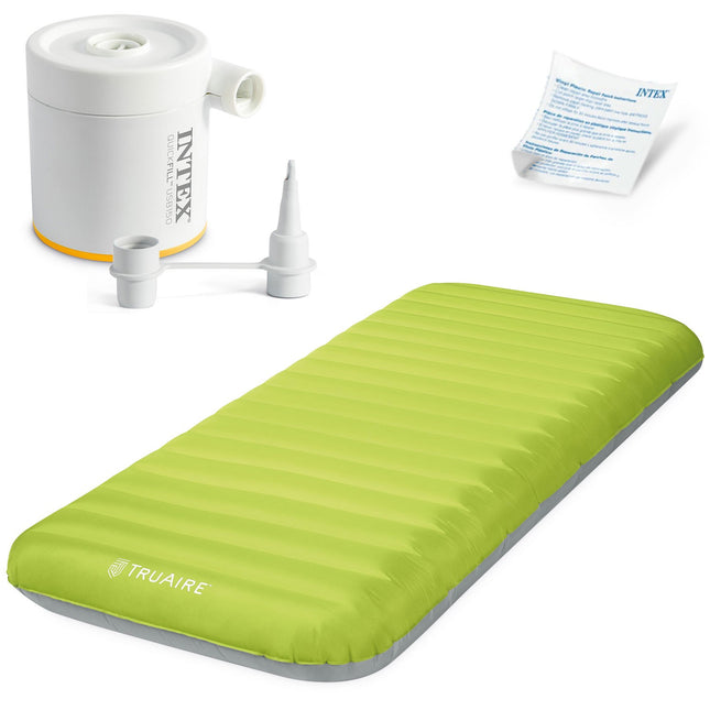 Oppustelig madras med elektrisk pumpe - 191x76x17 cm, perfekt til gæster