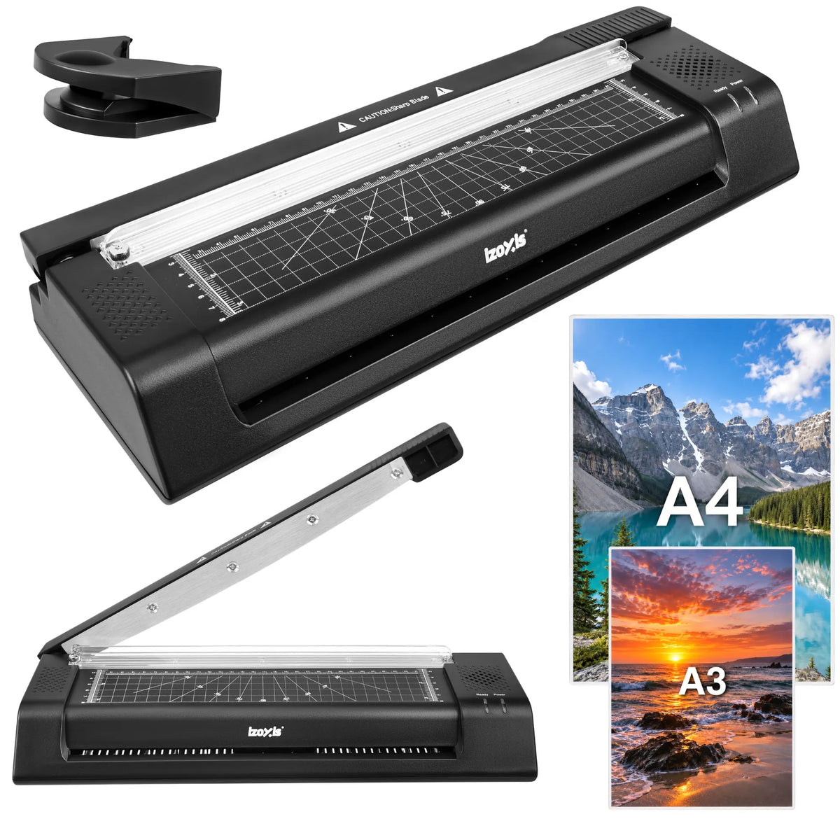 A3-laminator med papirskærer fra Izoxis