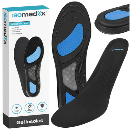 Gel-indlæg til sko i størrelserne 37-42 fra Isomedix