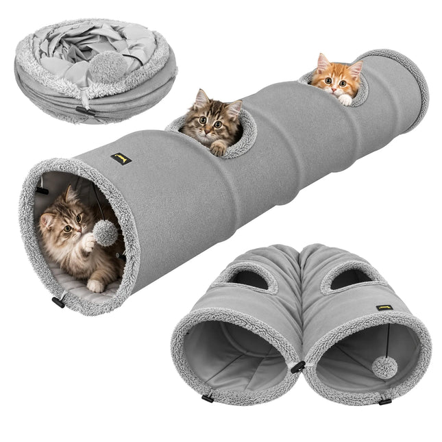 Kattetunnel 120 cm, legetunnel og hule i grå