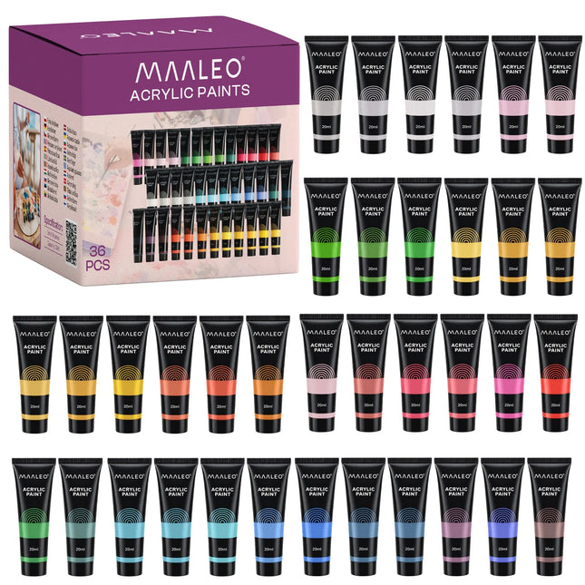 Akrylmaling 20 ml – 36 stk. Maaleo