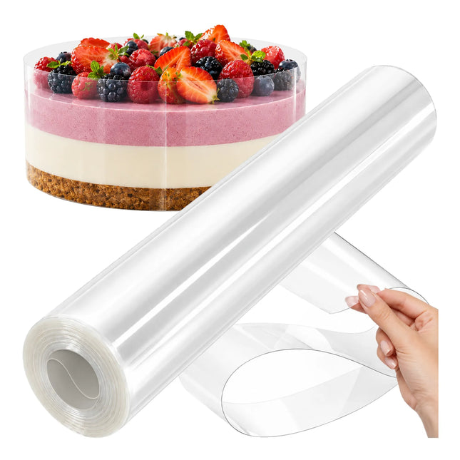 Kagefolie 20 cm x 10 m, gennemsigtig PET