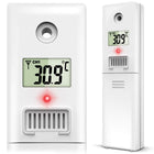 Trådløs vejrstation sensor til temperatur og fugtighed - batteridrevet, 100 m rækkevidde