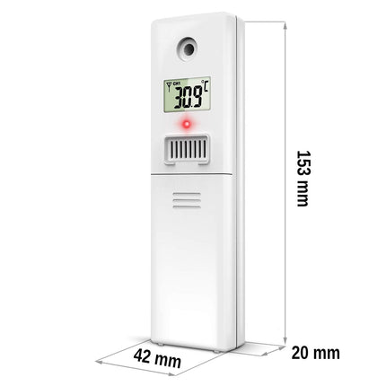 Trådløs vejrstation sensor til temperatur og fugtighed - batteridrevet, 100 m rækkevidde