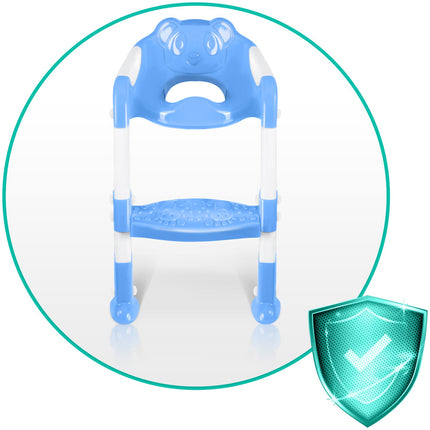 Toiletsædebetræk med stige til børn - 2-i-1 design, ergonomisk og skridsikker, perfekt til badeværelset